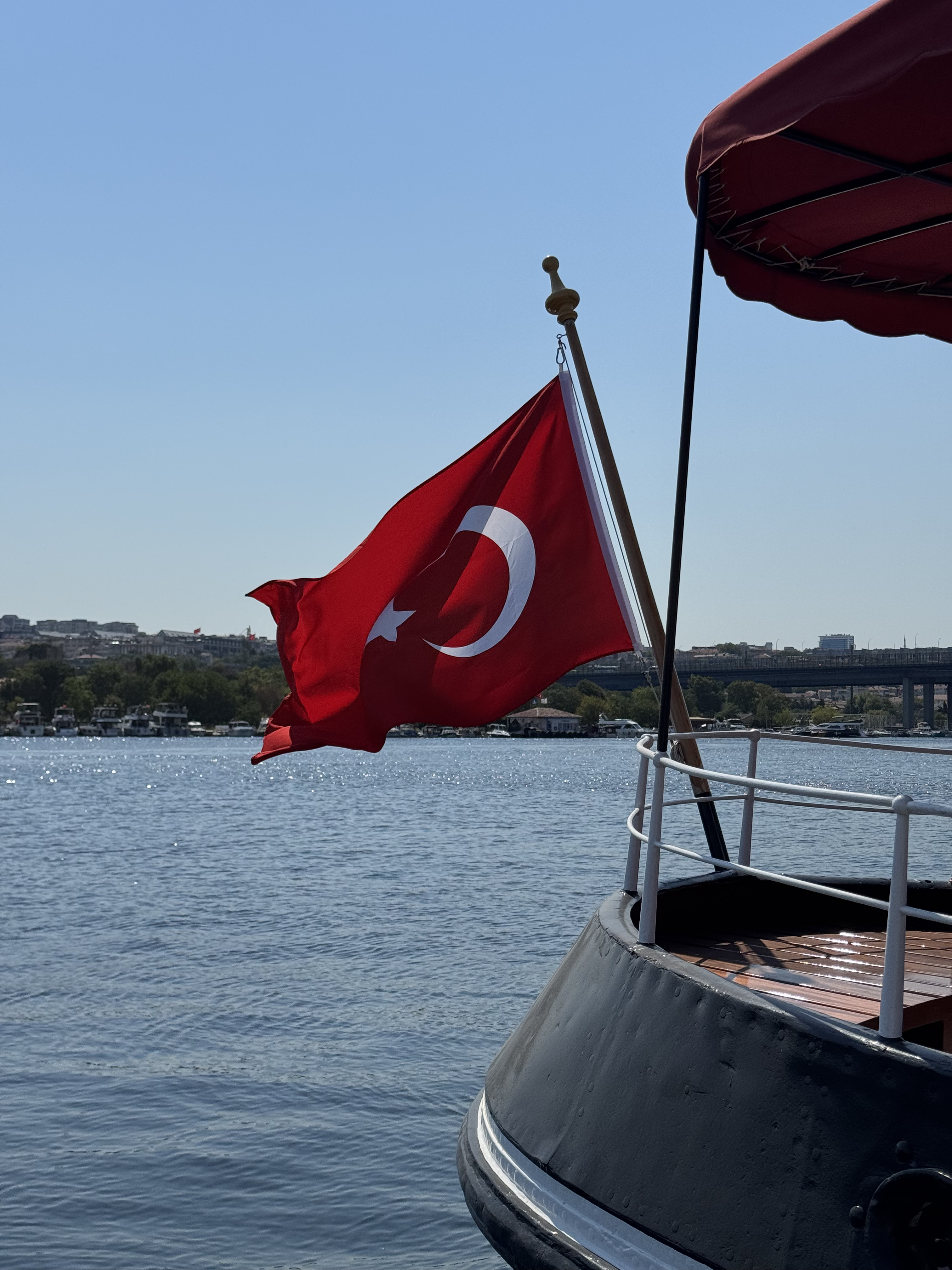 Boğaz'da bir gemide Türk bayrağı